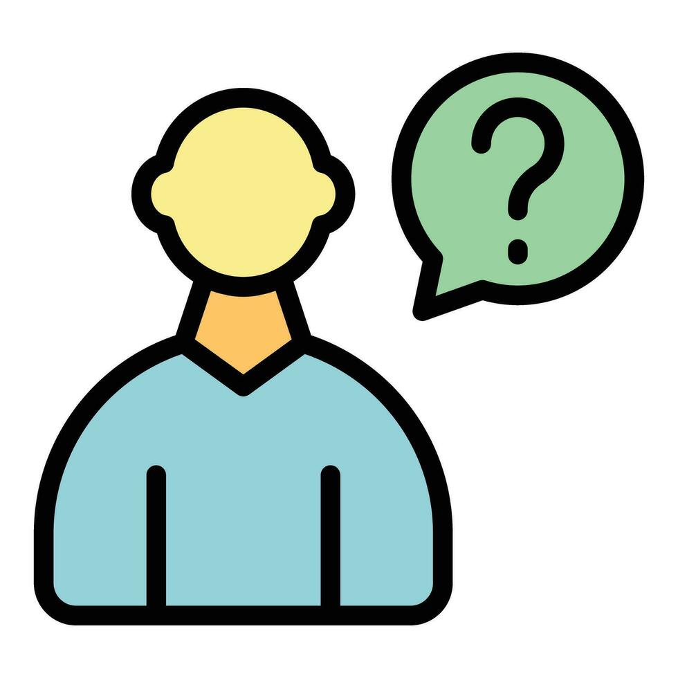 Student question icon vector flat