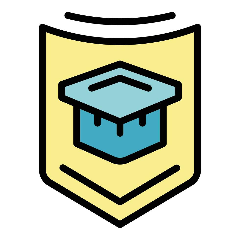Graduation emblem icon vector flat