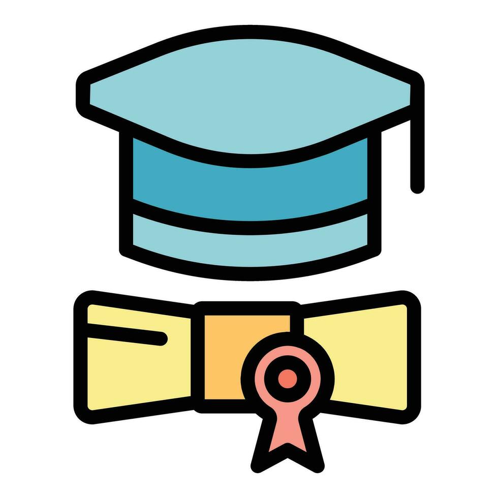 Graduation diploma icon vector flat