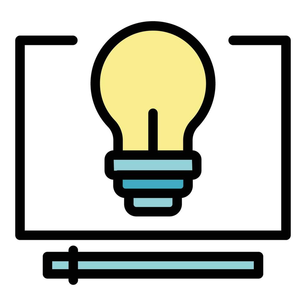 Video idea tutorial icon vector flat