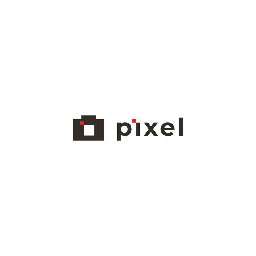 pixel camera logo design modern concept vector