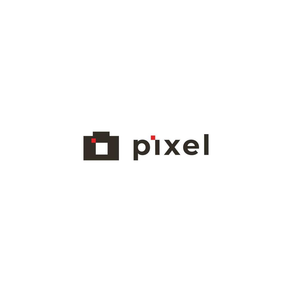 píxel cámara logo diseño moderno concepto vector