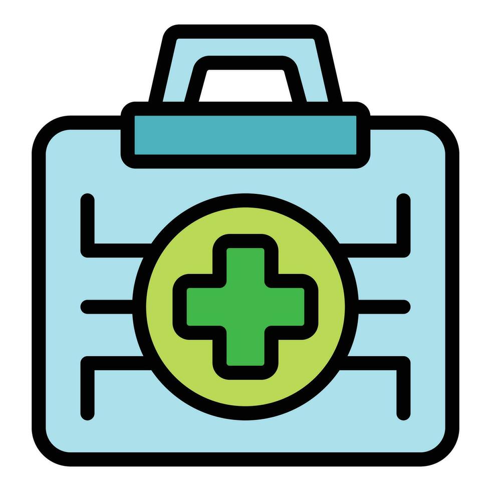 First aid kit icon vector flat