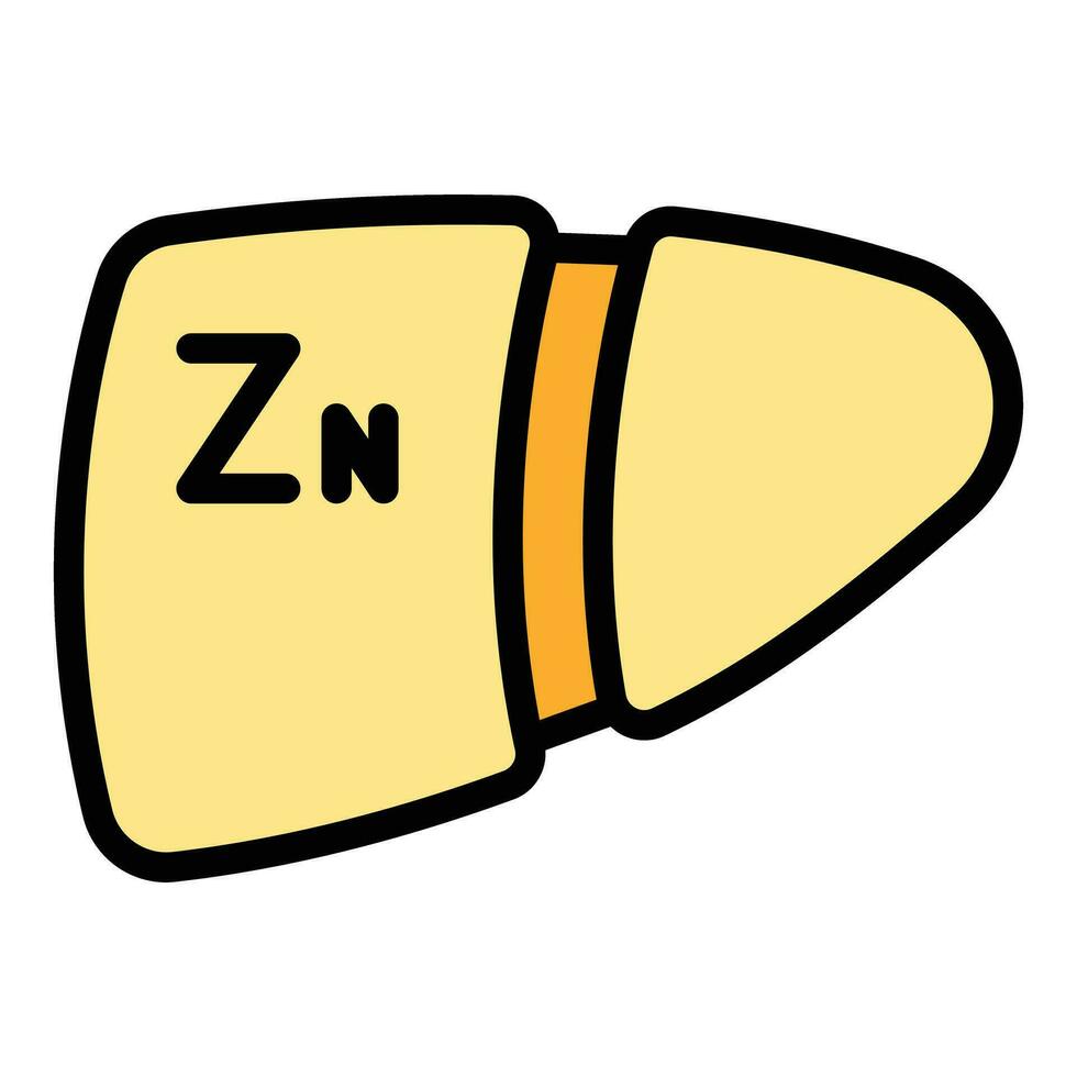 Zn element organ icon vector flat