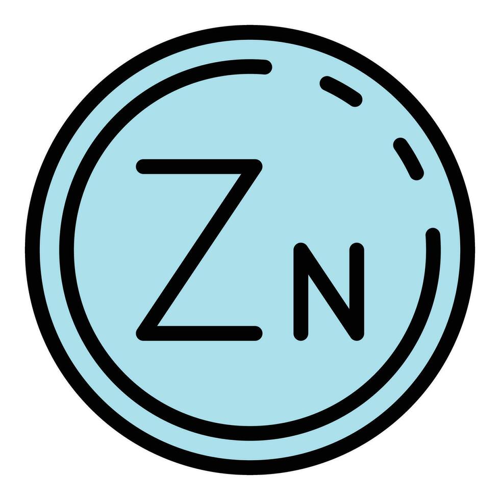 Zn element icon vector flat