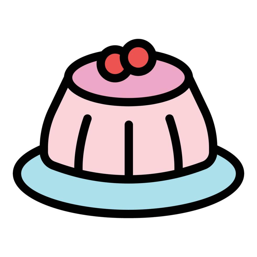 Jelly cake icon vector flat