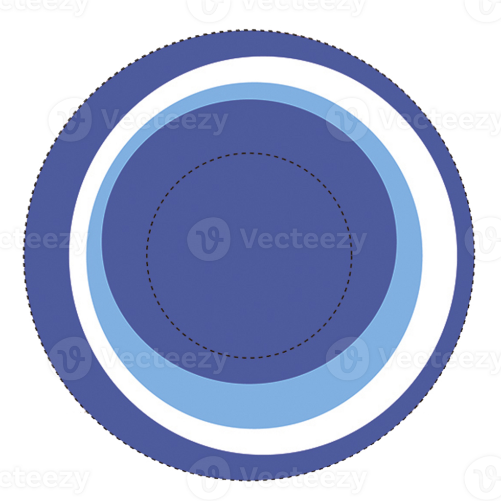 Round icon with blue spheres pattern png