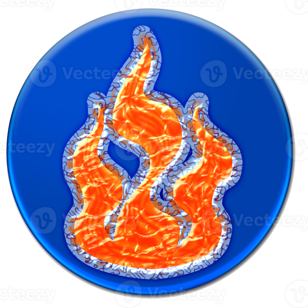 Surrealistic fire icon isolated over transparent background png