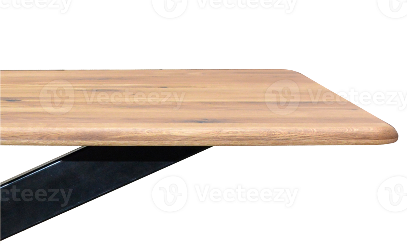 Wooden table top, dinner table surface isolated over white background