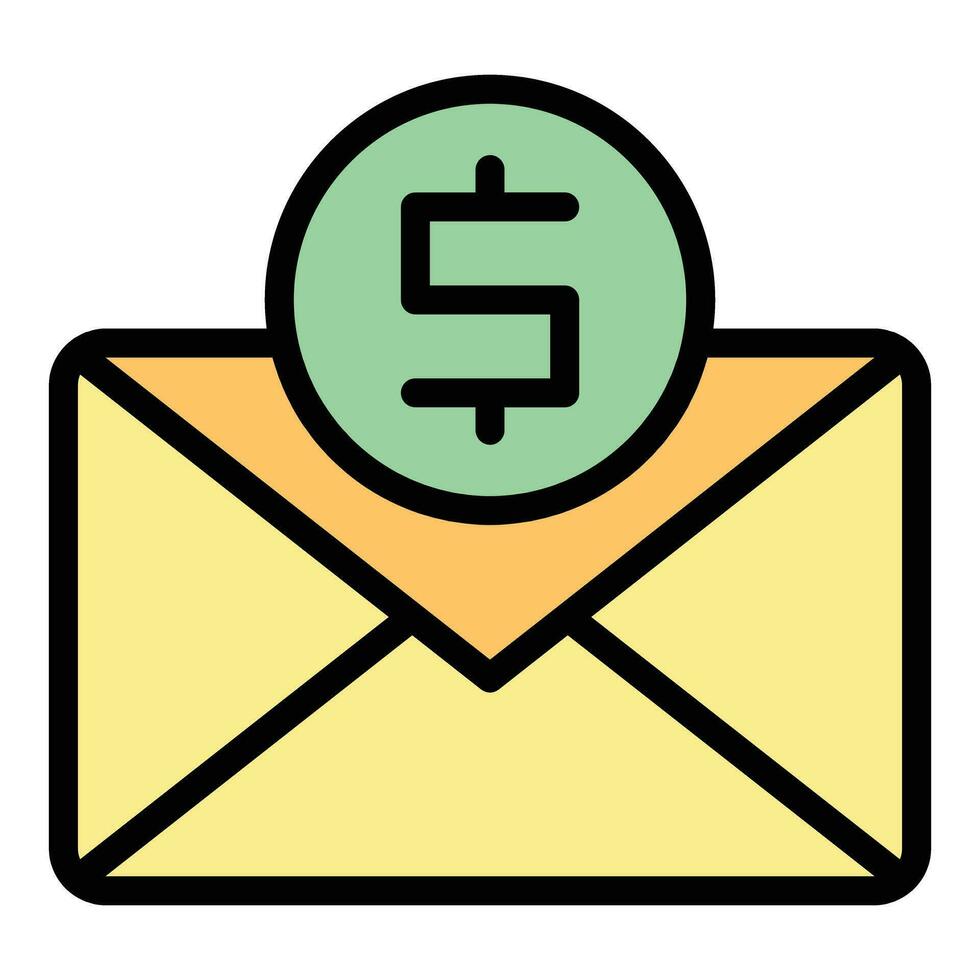 Mail money transfer icon vector flat