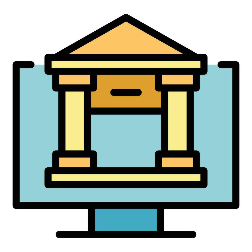 Web online banking icon vector flat