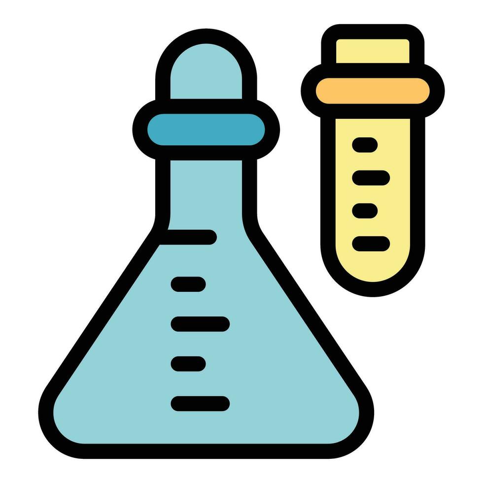Chemical flask icon vector flat