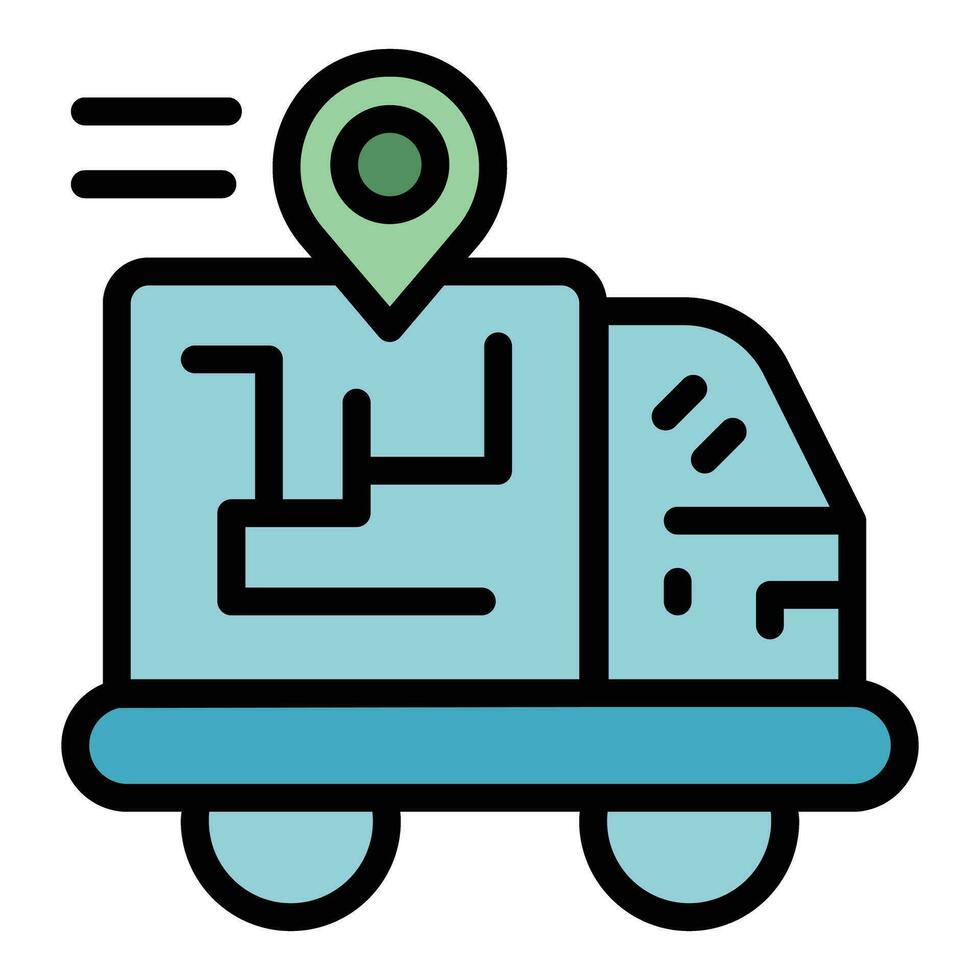 Truck parcel tracking icon vector flat