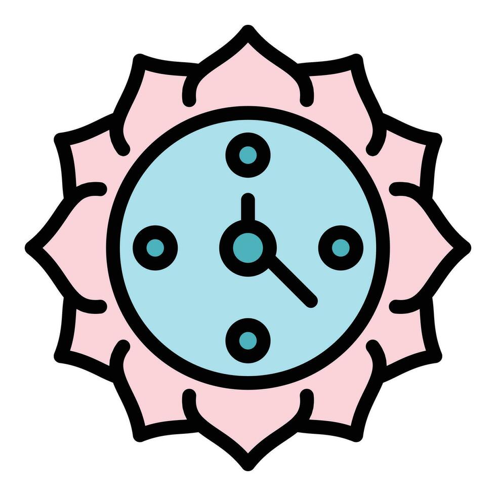 Clock meditation icon vector flat
