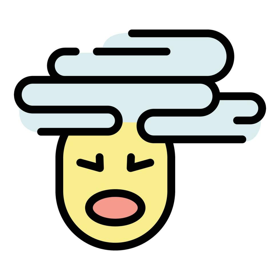 Depressed fear icon vector flat