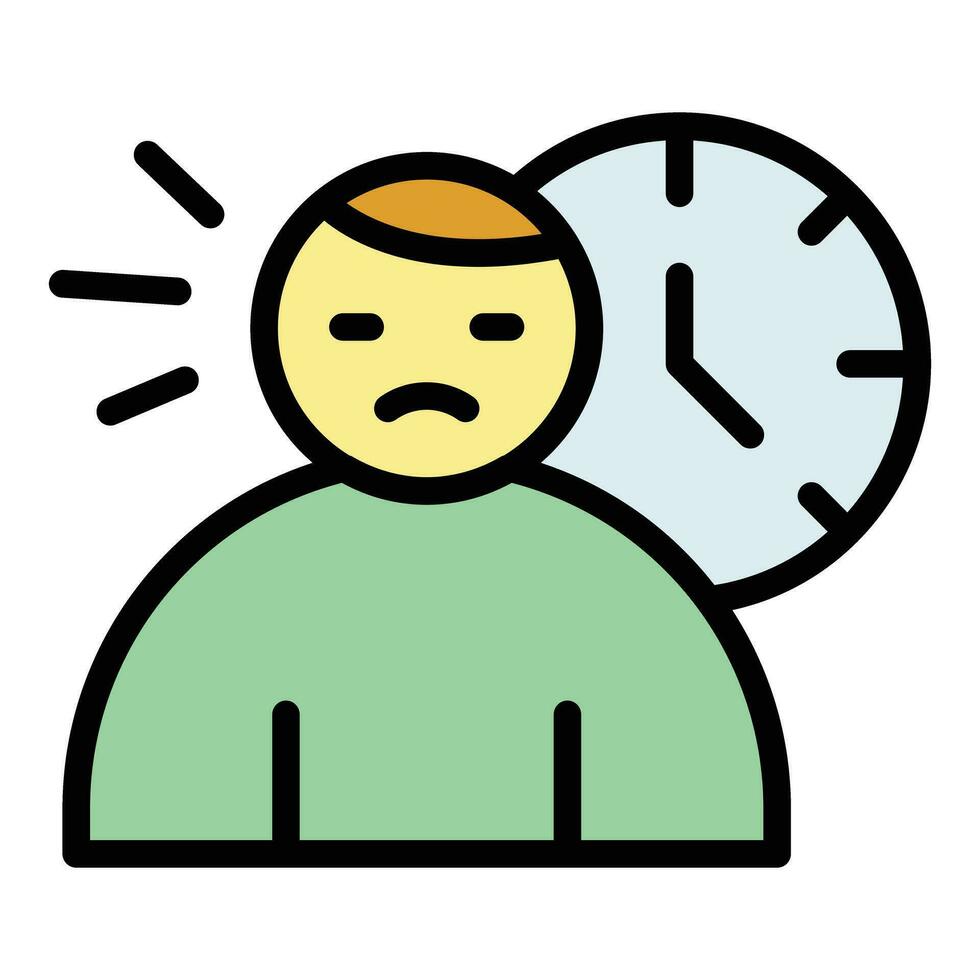 Morning stress icon vector flat