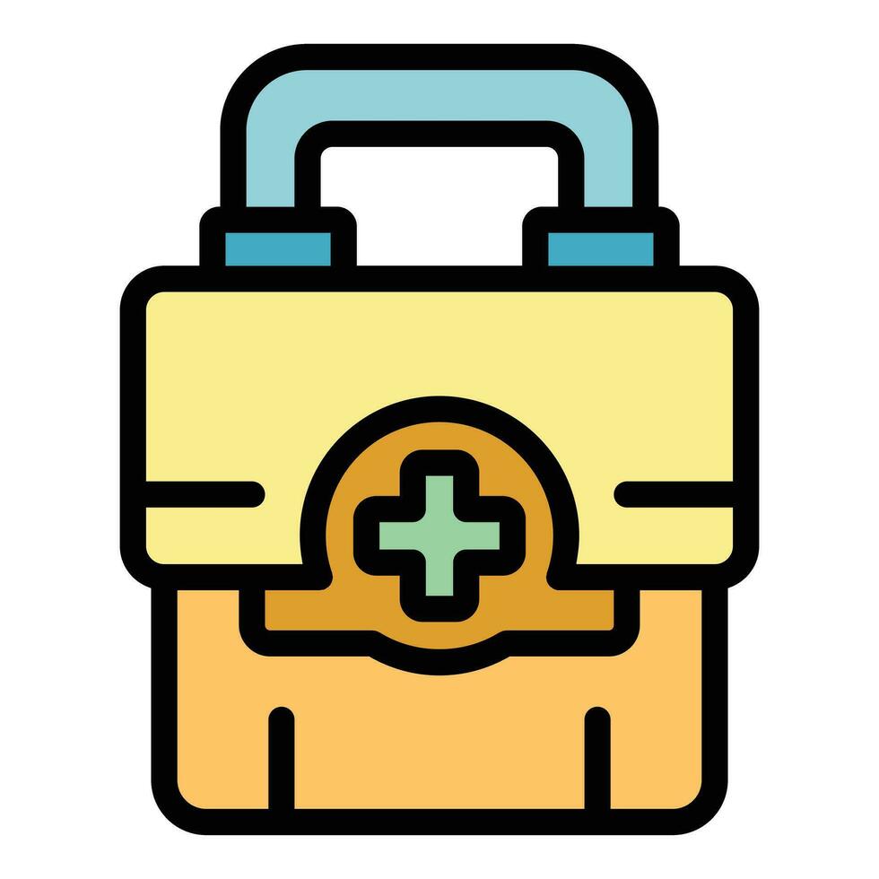 First aid kit icon vector flat