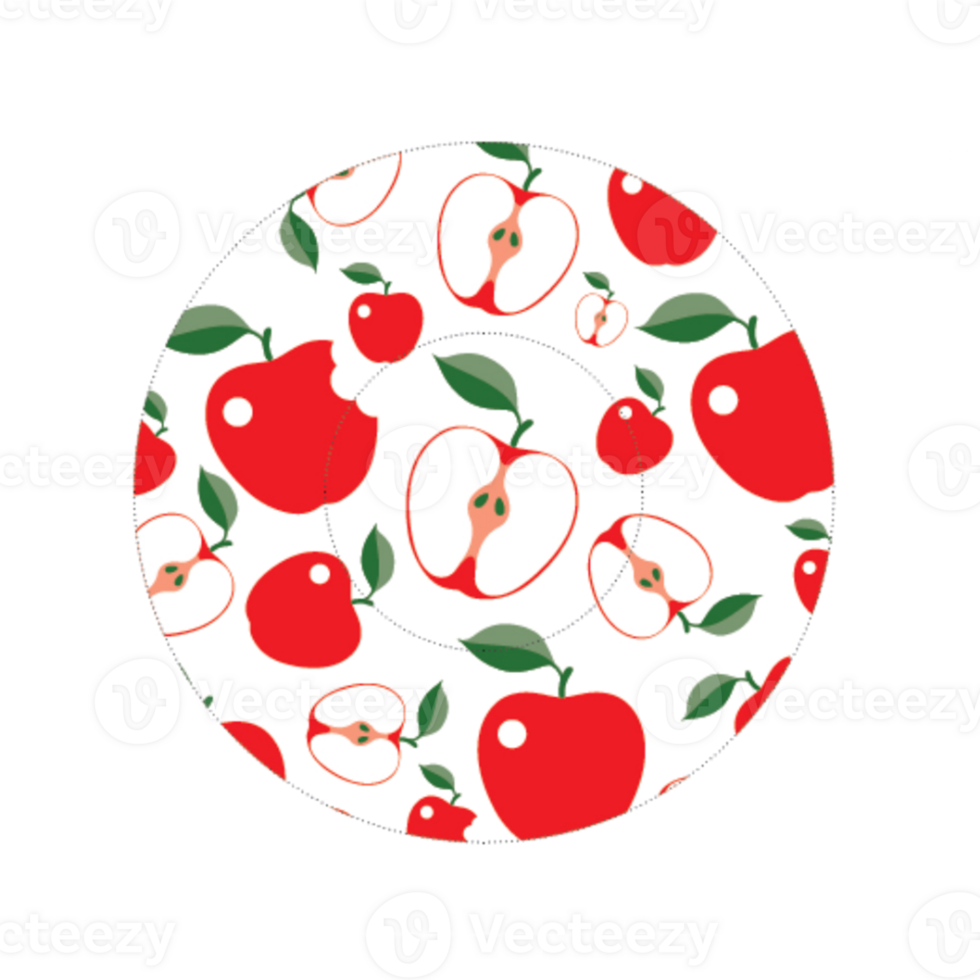 Round icon with apples pattern png