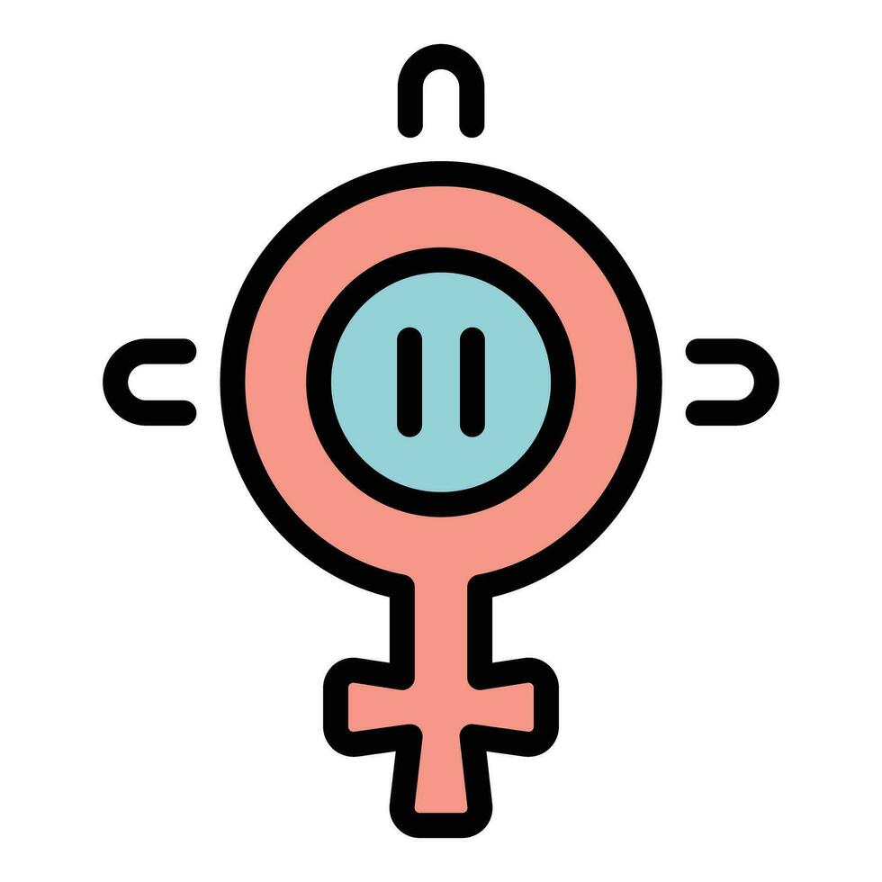 mujer menopausia icono vector plano