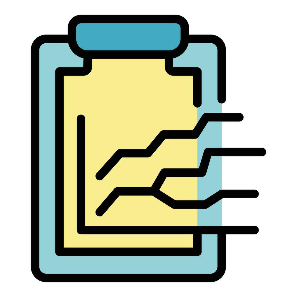 Clipboard chart icon vector flat