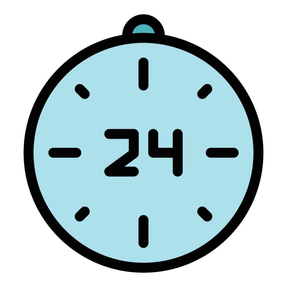 24 hour clock icon vector flat