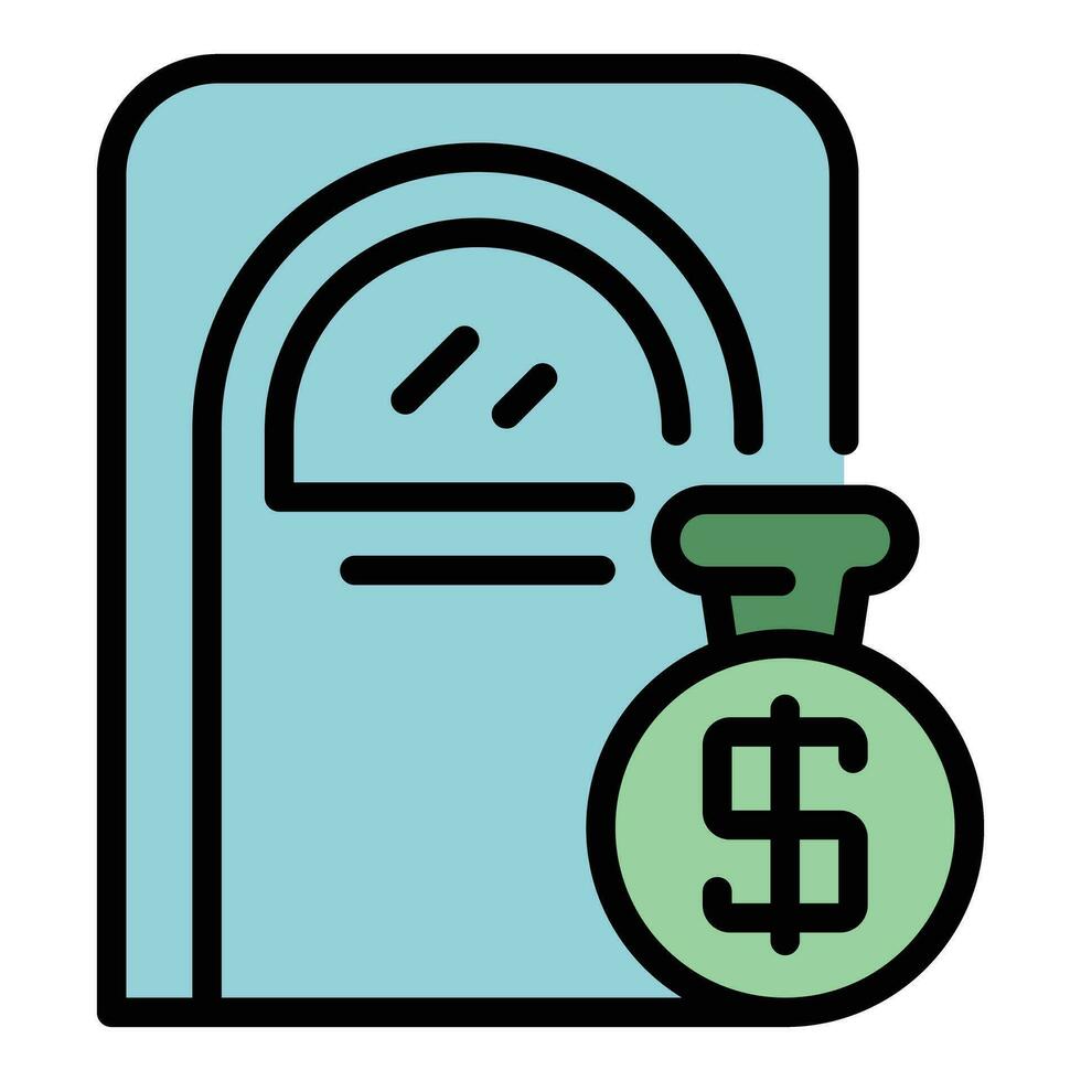 Loan money bag icon vector flat