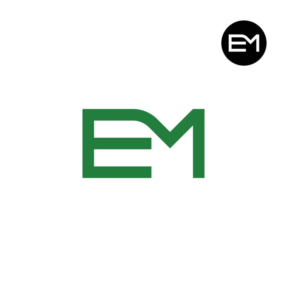 Letter EM Monogram Logo Design vector