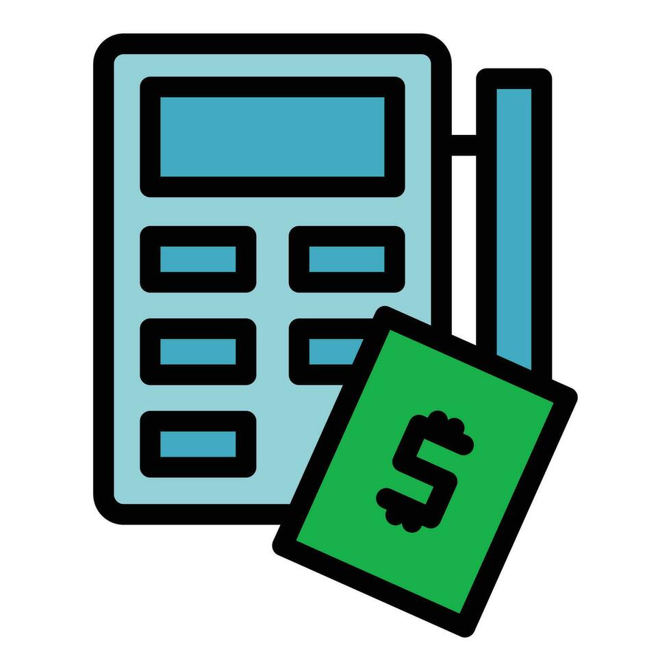 Payment calculator icon vector flat