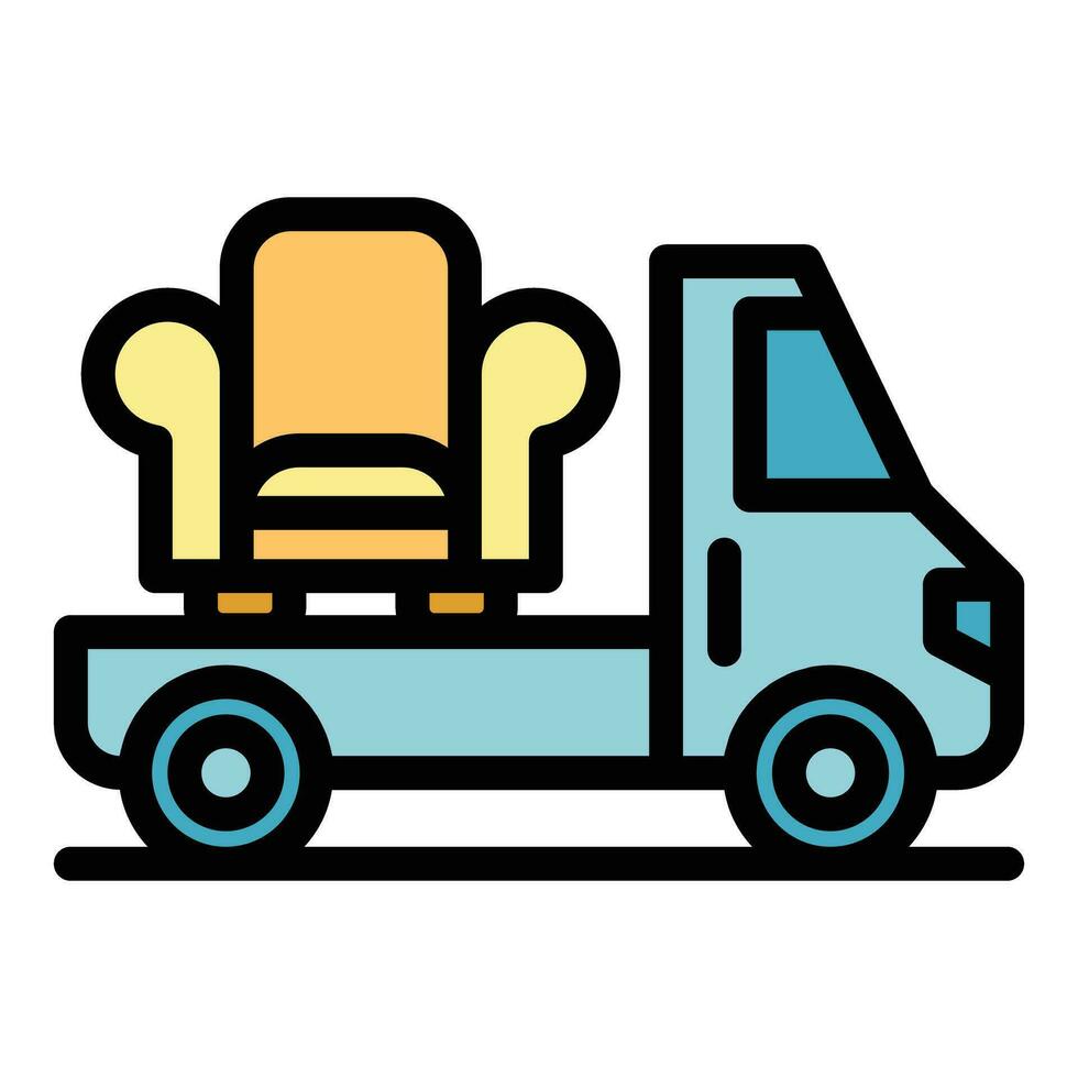 camión Sillón entrega icono vector plano