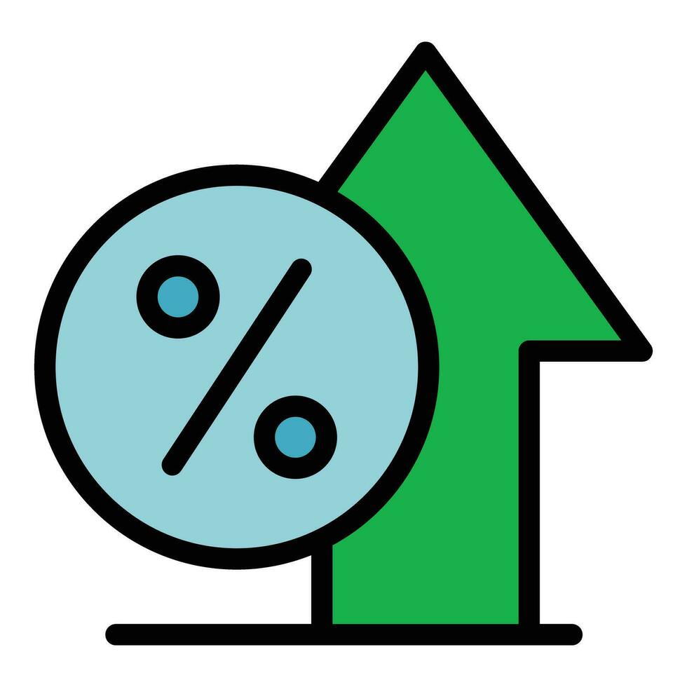 Percent loan money icon vector flat