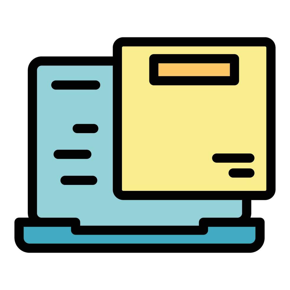 Laptop online order icon vector flat