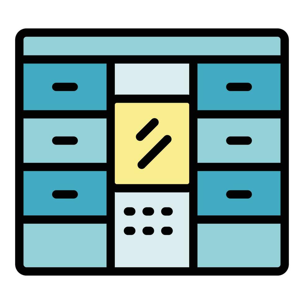 Parcel locker icon vector flat