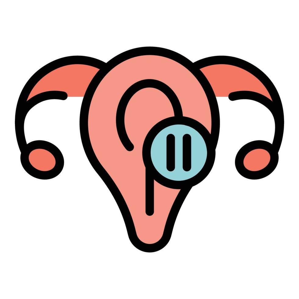 Menopause ovary icon vector flat