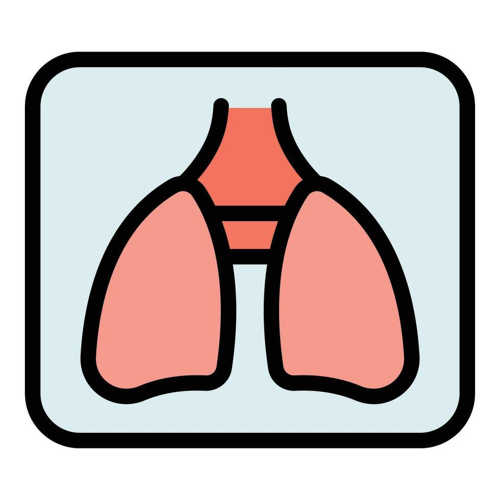 Mri lungs icon vector flat