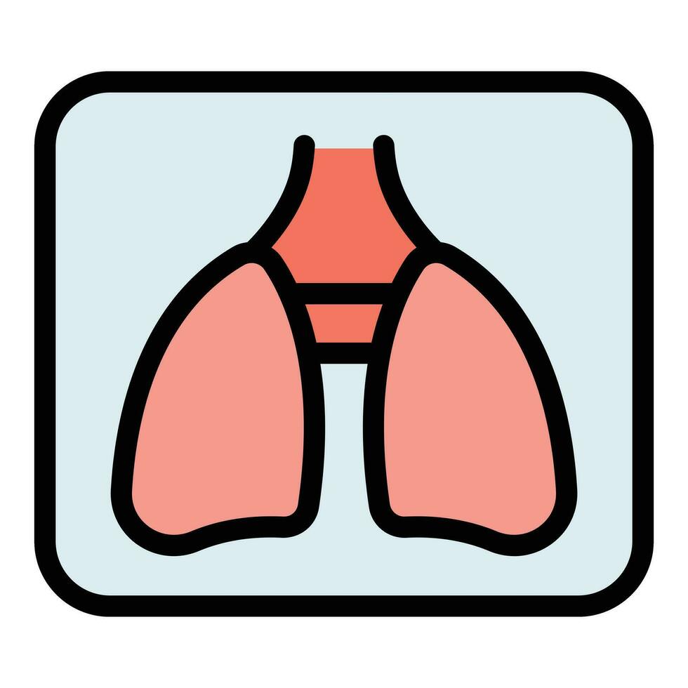 Mri lungs icon vector flat