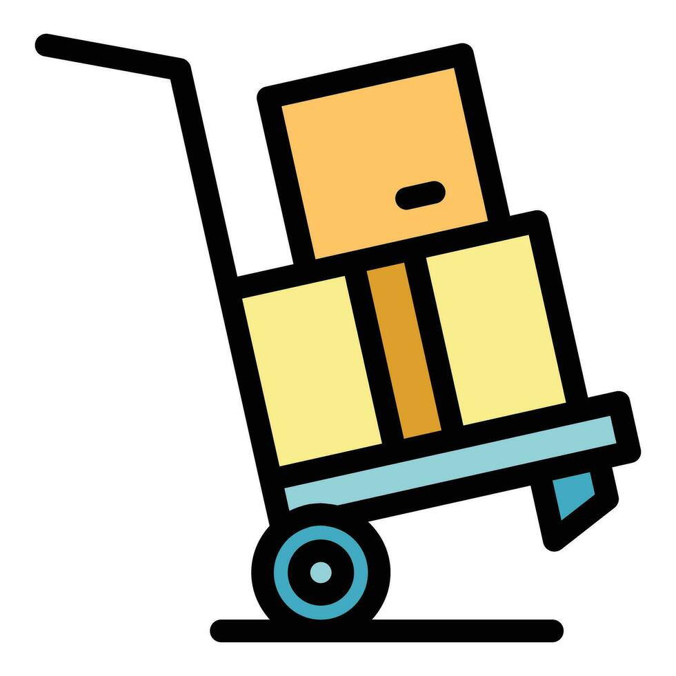 Cart delivery icon vector flat