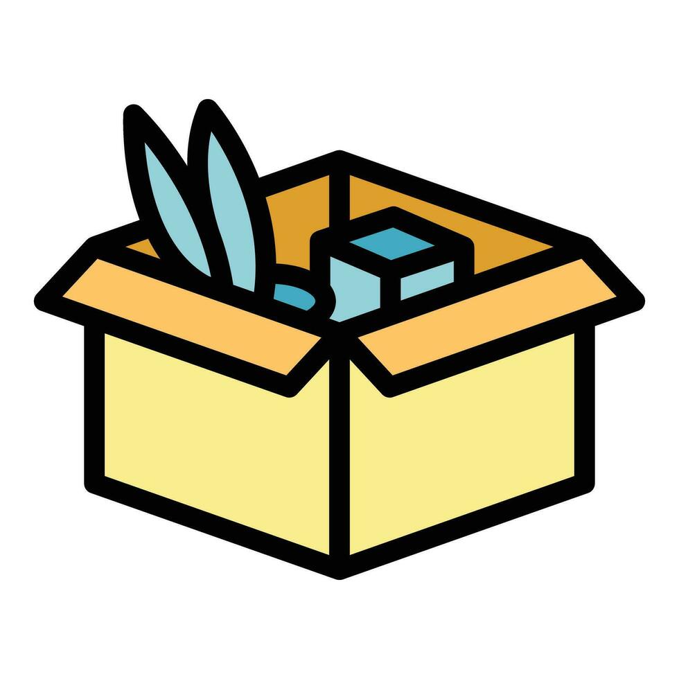 Mover box icon vector flat