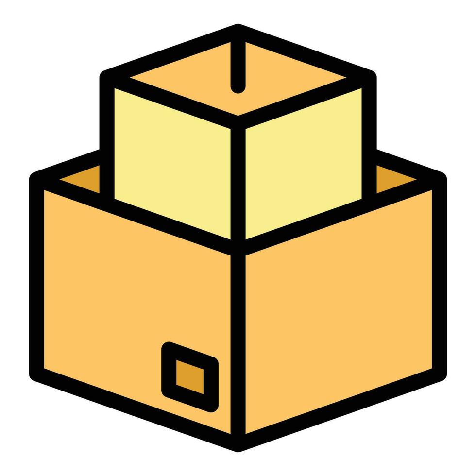 Empty relocation box icon vector flat