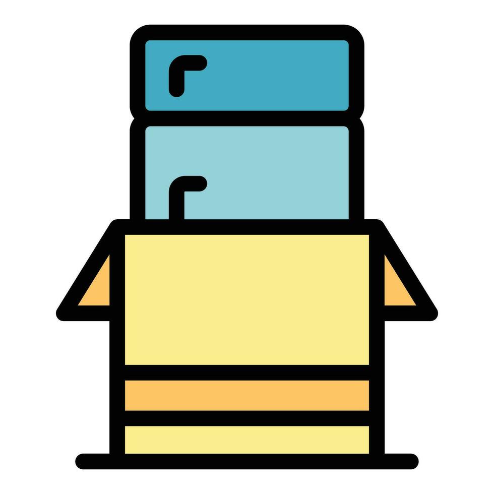 Relocation box stack icon vector flat