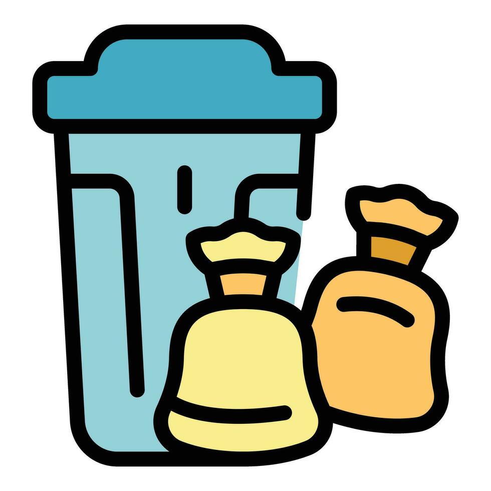 Plastic trash bag icon vector flat