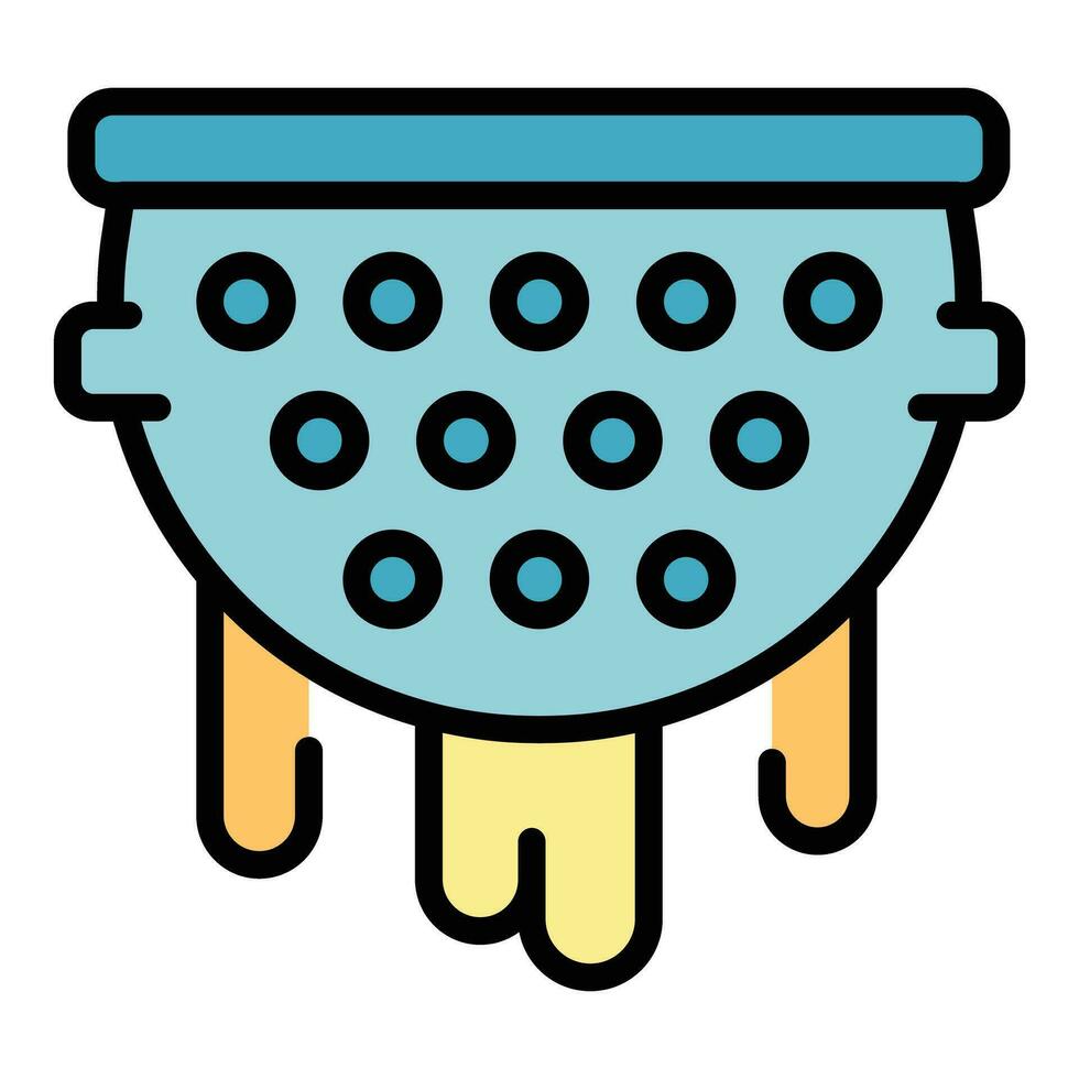 Pasta colander icon vector flat