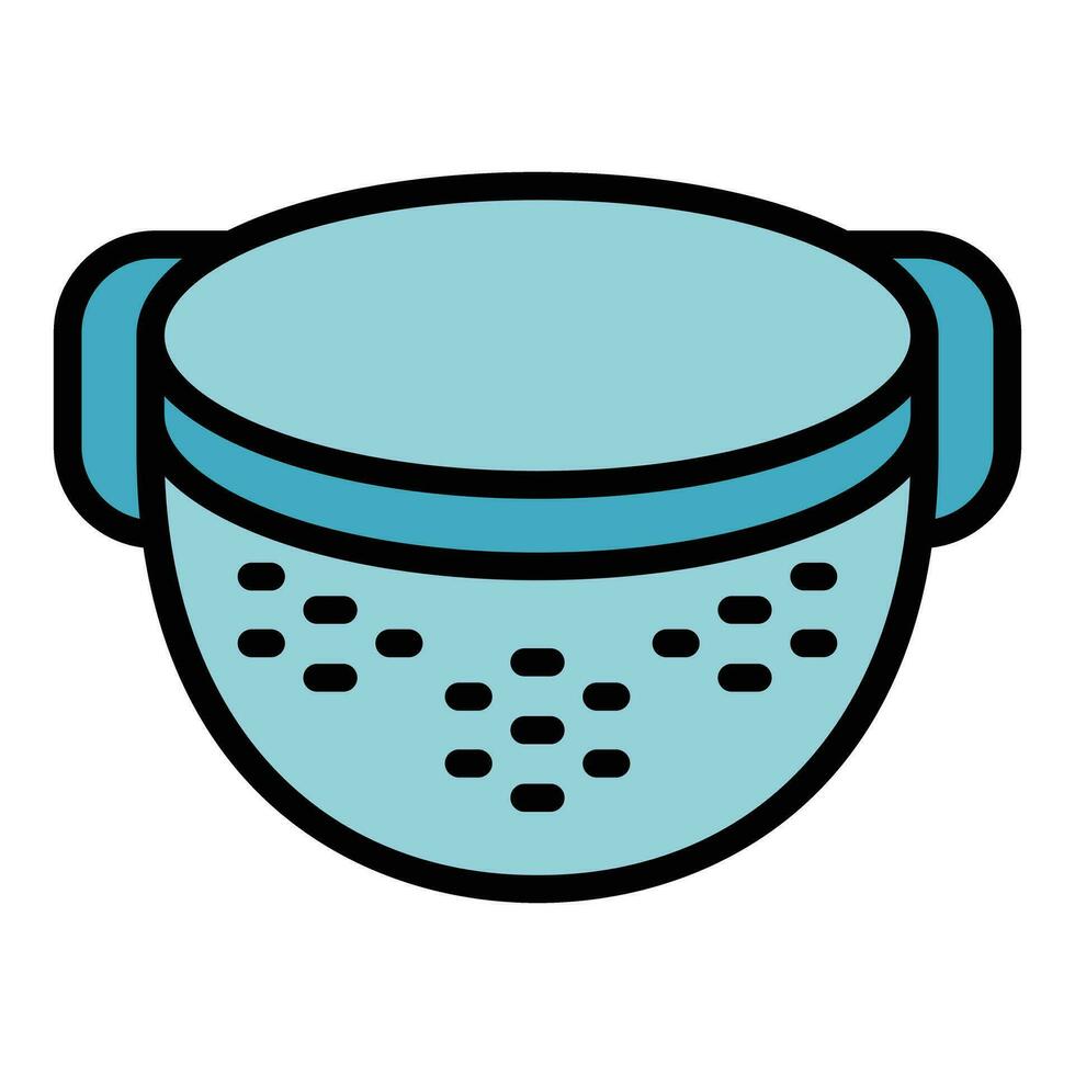 Cooking sieve icon vector flat