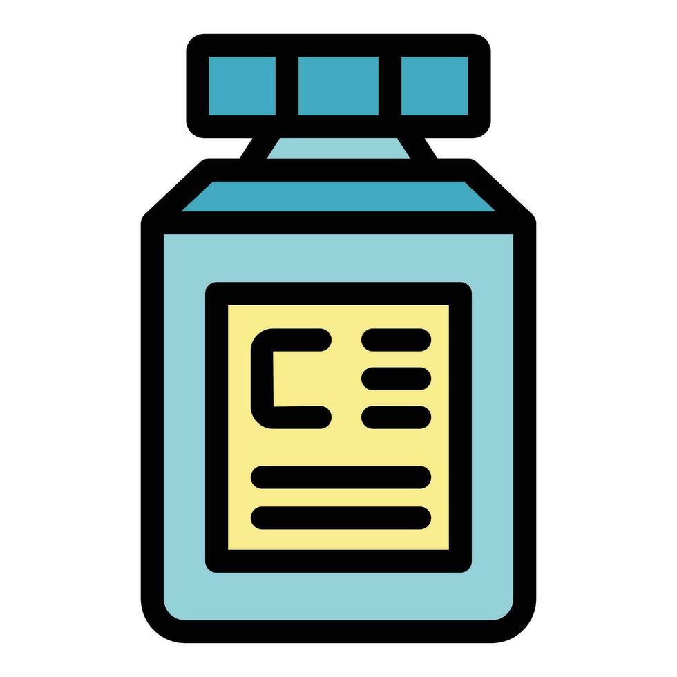 Vitamin jar icon vector flat