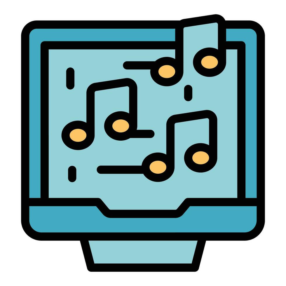 Music arcade icon vector flat