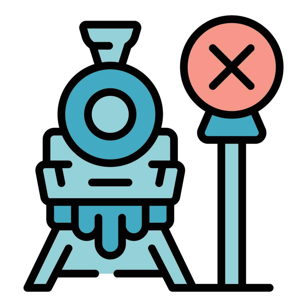 Train station icon vector flat