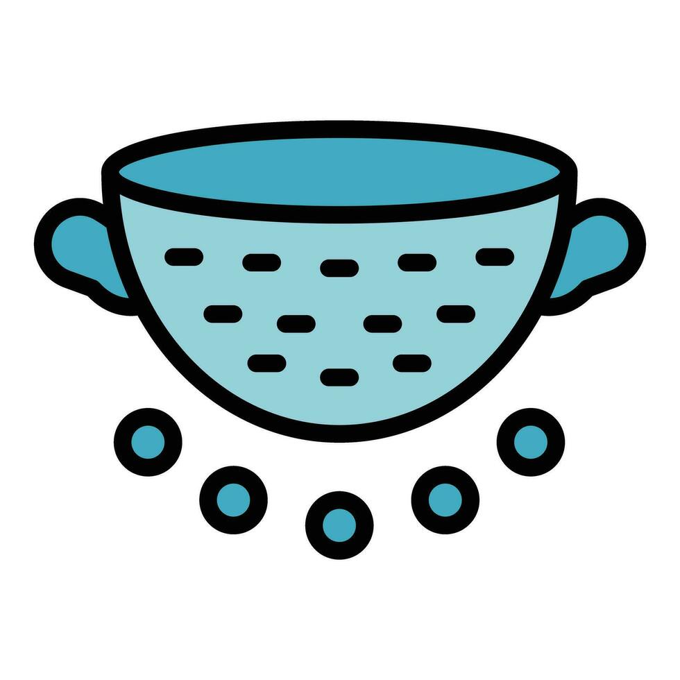 Spaghetti colander icon vector flat