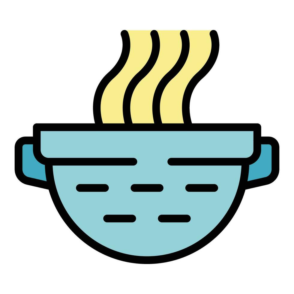 Hot colander icon vector flat