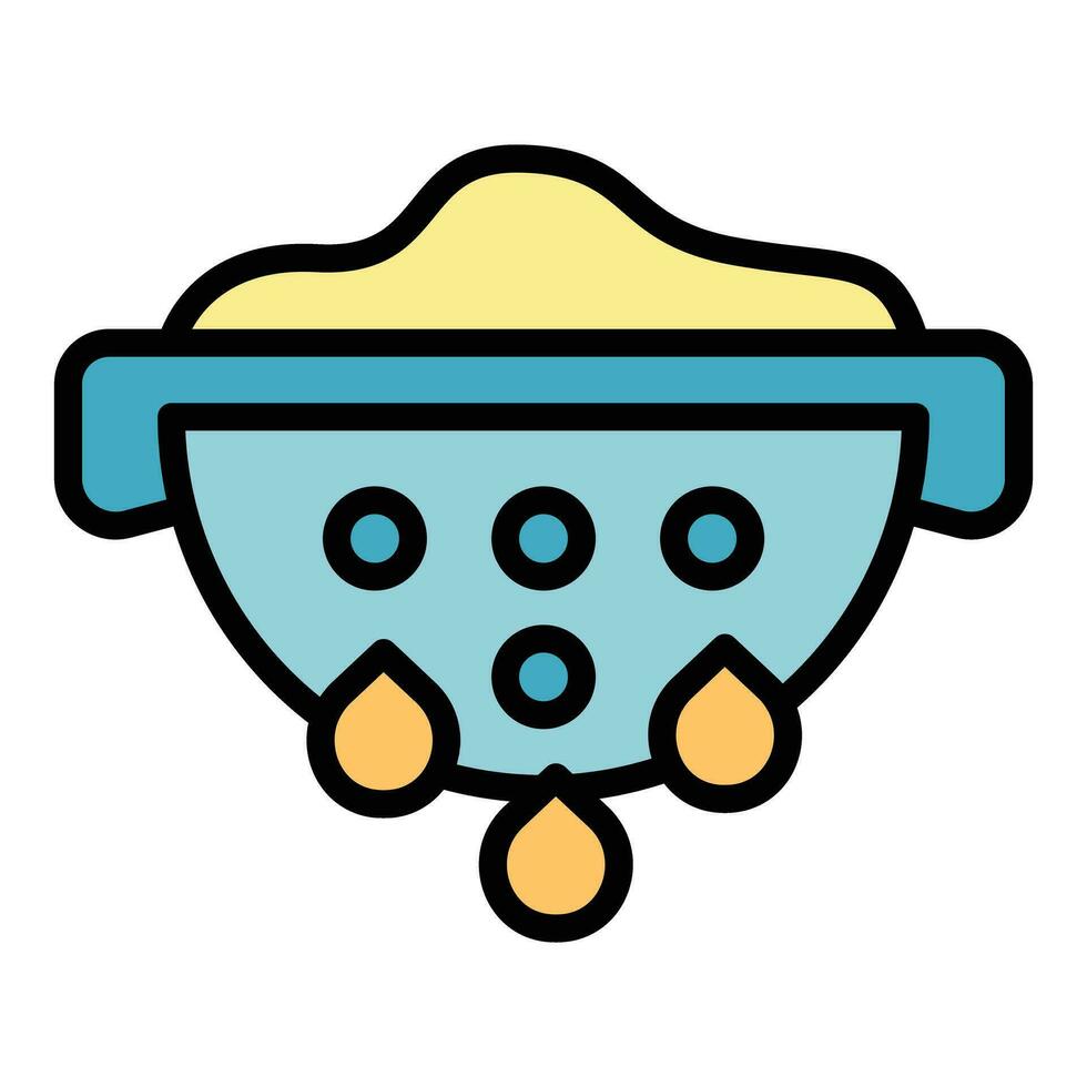 Full water colander icon vector flat