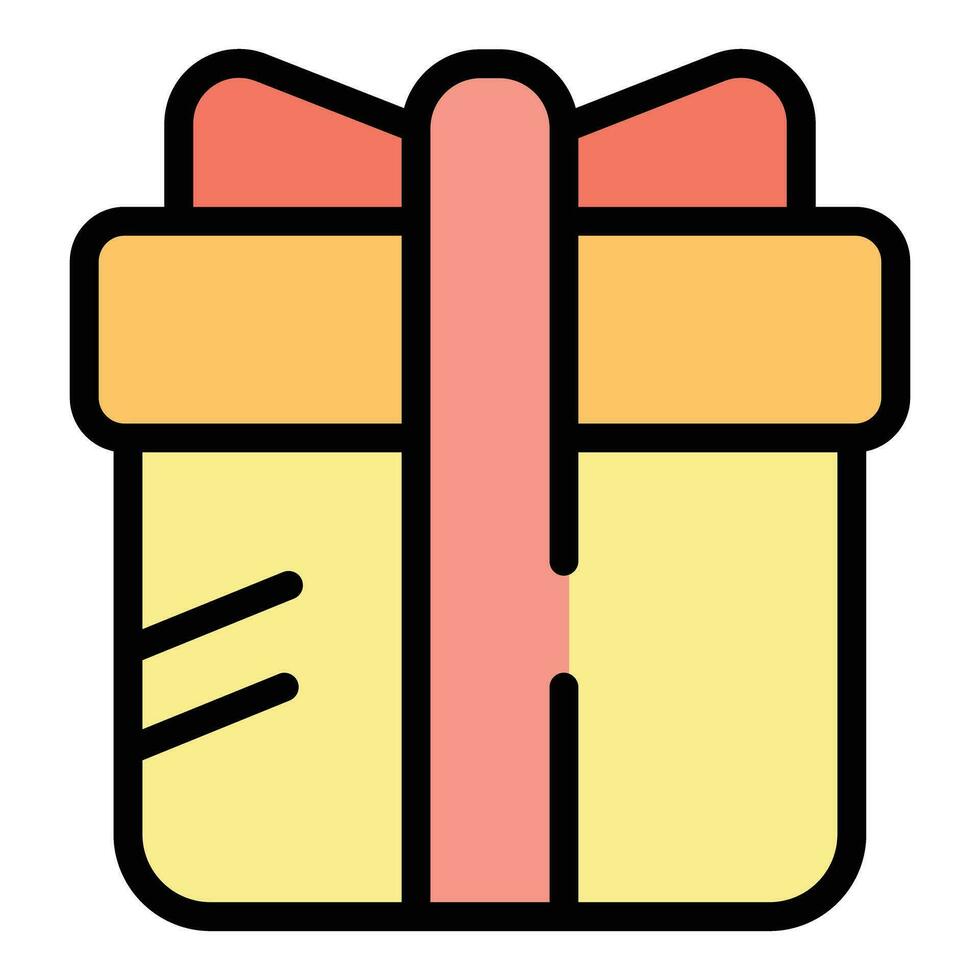 Happy gift box icon vector flat