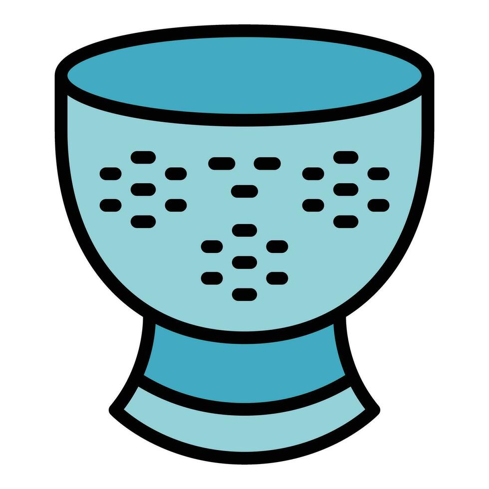 Colander utensil icon vector flat